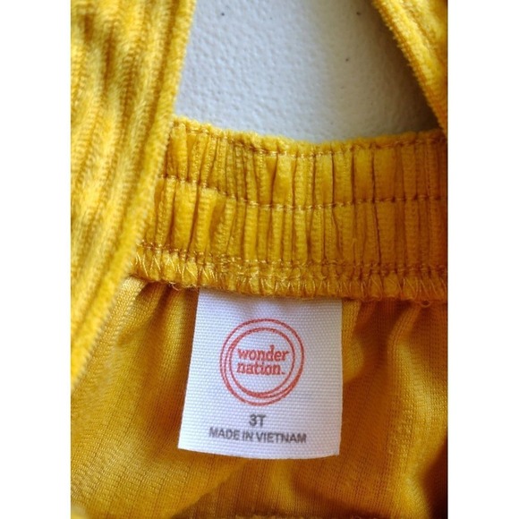 Wonder Nation Toddler Girls Yellow Corduroy Ruffle Strap Jumper Skirt 3T - Picture 4 of 6